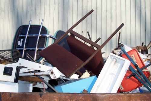 Demolition site in West Ham with waste removal services