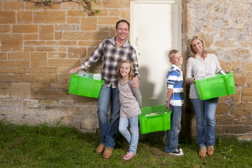 Household skip being delivered to a West Ham residence