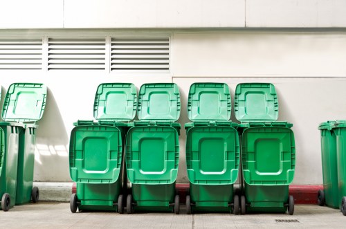 Team inspecting a skip on site